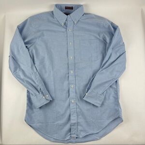 Chaps Ralph Lauren Dress Shirt Mens 16 32-33 Blue Long Sleeve